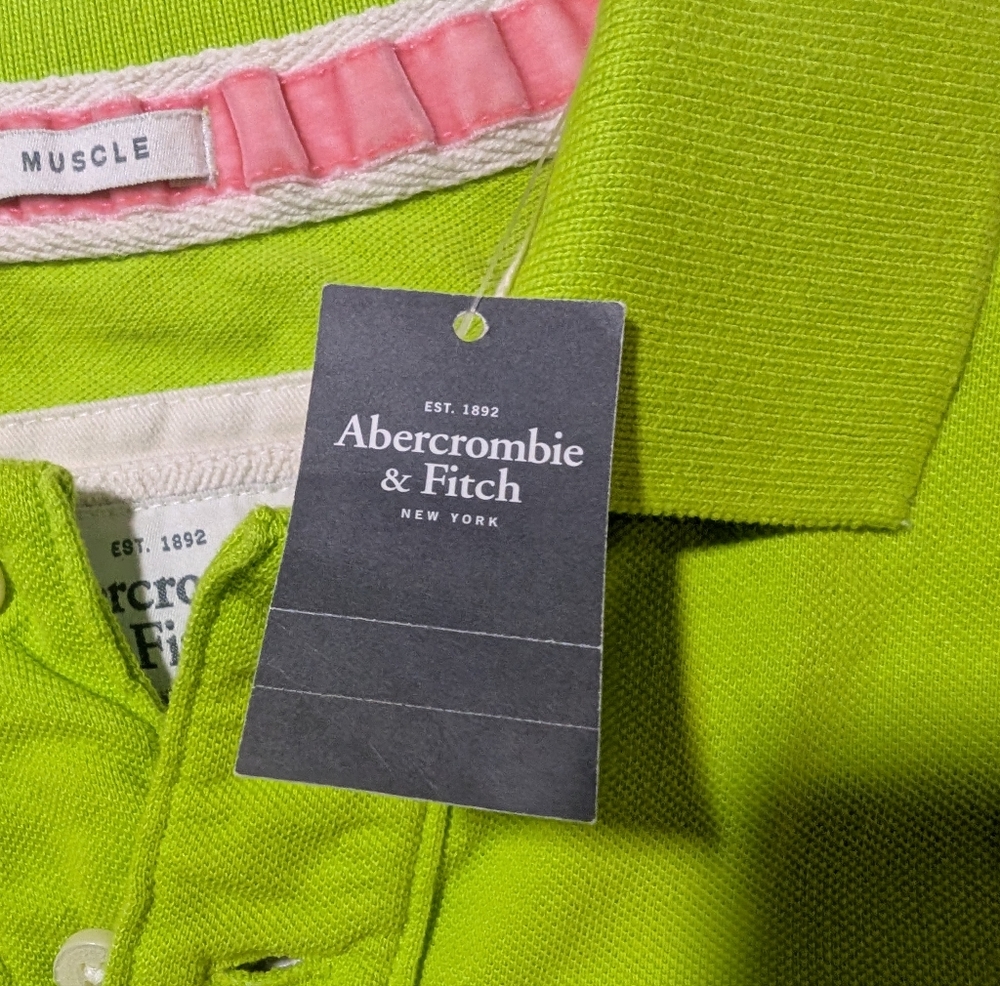 Abercrombie & Fitch Men's M NWT Pink Moose Muscle Polo Shirt - Picture 6 of 12